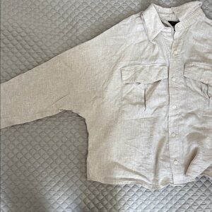 Banana Republic Linen Blend Cream Shirt